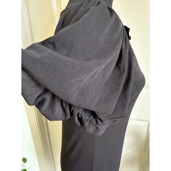 Vivienne Tam Vintage Floral Applique Black Stretch Mesh Dress Sz. P/XS - Picture 5 of 10